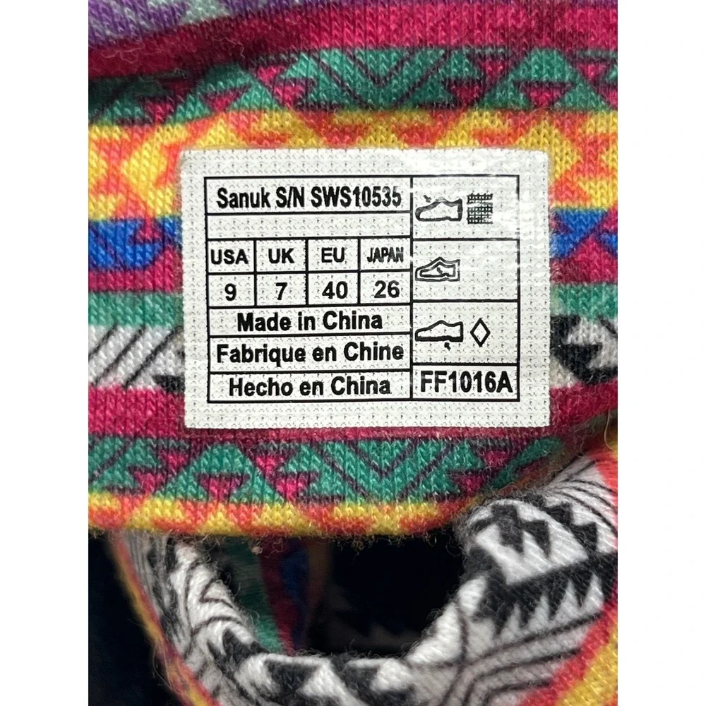 Sanuk Yoga Sling 2 Geometric Knit Sandal Women 9 Multicolor Boho   Hippie Tribal